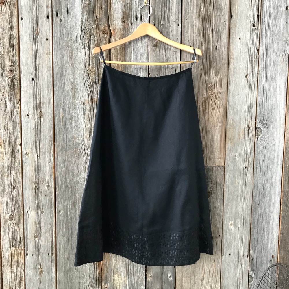 Black cotton embroidered skirt